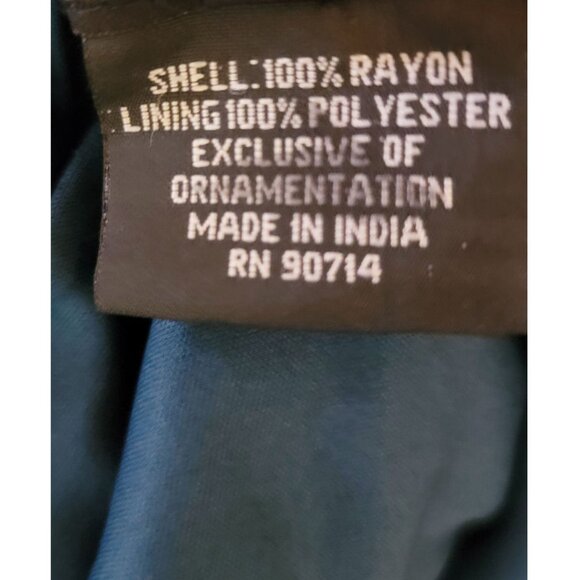 Pisarro Nights Beaded Evening Gown, Teal Blue, Womens Size 18 - Picture 6 of 6